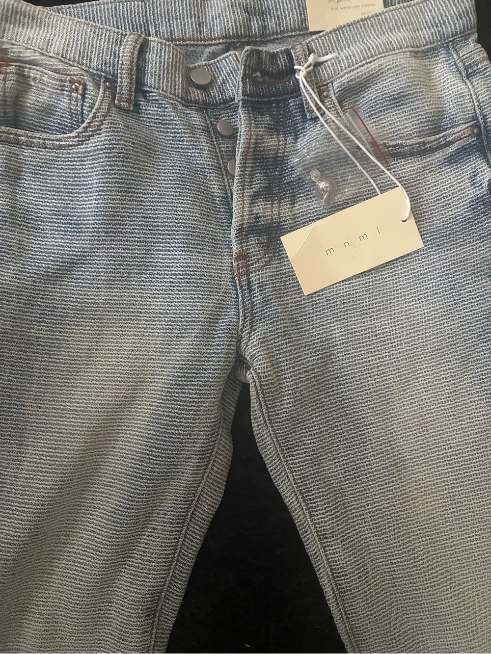 MNML Light Blue Striped women’s flare Jeans